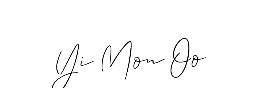 How to make Yi Mon Oo name signature. Use Allison_Script style for creating short signs online. This is the latest handwritten sign. Yi Mon Oo signature style 2 images and pictures png