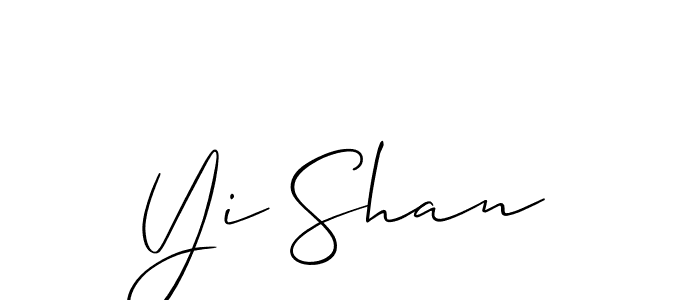 Use a signature maker to create a handwritten signature online. With this signature software, you can design (Allison_Script) your own signature for name Yi Shan. Yi Shan signature style 2 images and pictures png