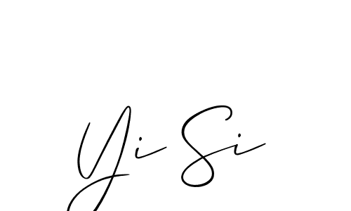 The best way (Allison_Script) to make a short signature is to pick only two or three words in your name. The name Yi Si include a total of six letters. For converting this name. Yi Si signature style 2 images and pictures png