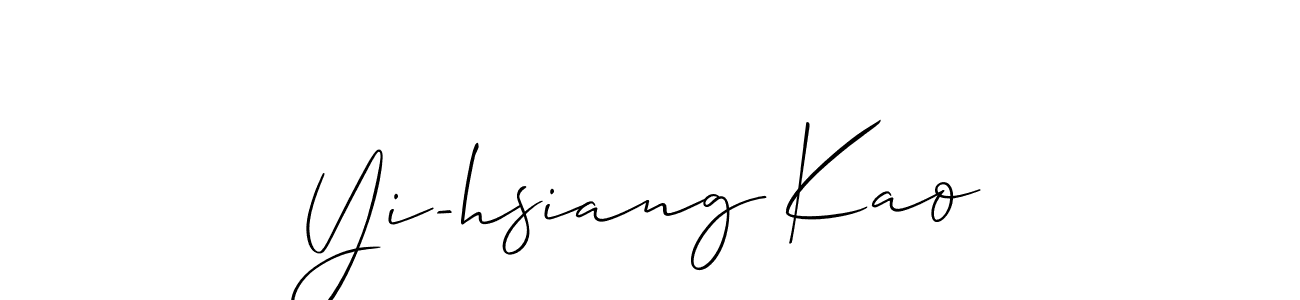 It looks lik you need a new signature style for name Yi-hsiang Kao. Design unique handwritten (Allison_Script) signature with our free signature maker in just a few clicks. Yi-hsiang Kao signature style 2 images and pictures png