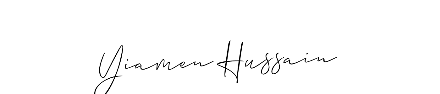 Also we have Yiamen Hussain name is the best signature style. Create professional handwritten signature collection using Allison_Script autograph style. Yiamen Hussain signature style 2 images and pictures png