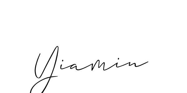 It looks lik you need a new signature style for name Yiamin. Design unique handwritten (Allison_Script) signature with our free signature maker in just a few clicks. Yiamin signature style 2 images and pictures png