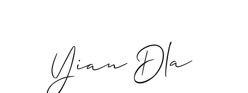 Design your own signature with our free online signature maker. With this signature software, you can create a handwritten (Allison_Script) signature for name Yian Dla. Yian Dla signature style 2 images and pictures png