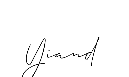 It looks lik you need a new signature style for name Yiand. Design unique handwritten (Allison_Script) signature with our free signature maker in just a few clicks. Yiand signature style 2 images and pictures png