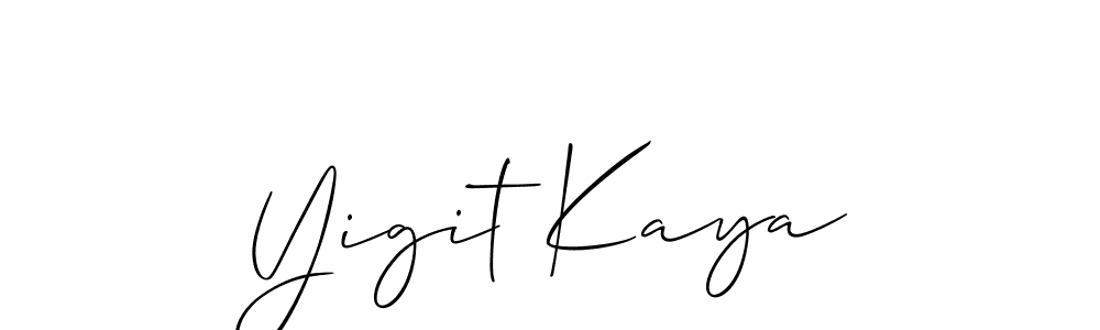 Design your own signature with our free online signature maker. With this signature software, you can create a handwritten (Allison_Script) signature for name Yigit Kaya. Yigit Kaya signature style 2 images and pictures png