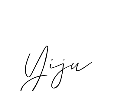 Allison_Script is a professional signature style that is perfect for those who want to add a touch of class to their signature. It is also a great choice for those who want to make their signature more unique. Get Yiju name to fancy signature for free. Yiju signature style 2 images and pictures png