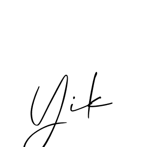 Use a signature maker to create a handwritten signature online. With this signature software, you can design (Allison_Script) your own signature for name Yik. Yik signature style 2 images and pictures png