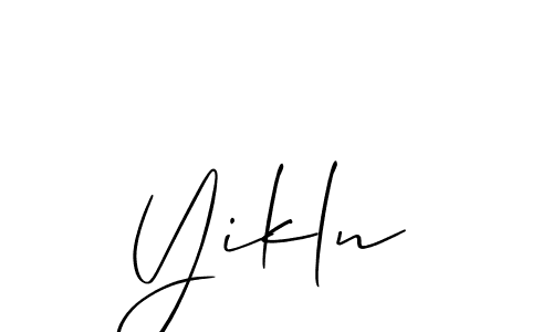 How to Draw Yikln signature style? Allison_Script is a latest design signature styles for name Yikln. Yikln signature style 2 images and pictures png