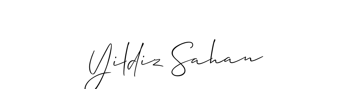 How to make Yildiz Sahan name signature. Use Allison_Script style for creating short signs online. This is the latest handwritten sign. Yildiz Sahan signature style 2 images and pictures png