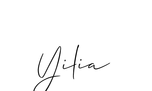 Make a beautiful signature design for name Yilia. With this signature (Allison_Script) style, you can create a handwritten signature for free. Yilia signature style 2 images and pictures png