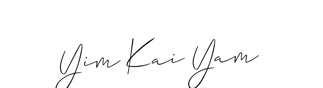 if you are searching for the best signature style for your name Yim Kai Yam. so please give up your signature search. here we have designed multiple signature styles  using Allison_Script. Yim Kai Yam signature style 2 images and pictures png