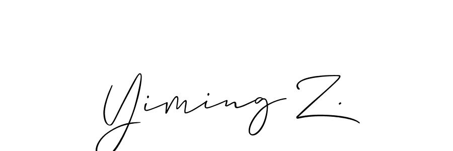 How to make Yiming Z. name signature. Use Allison_Script style for creating short signs online. This is the latest handwritten sign. Yiming Z. signature style 2 images and pictures png
