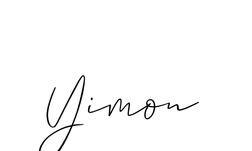 Design your own signature with our free online signature maker. With this signature software, you can create a handwritten (Allison_Script) signature for name Yimon. Yimon signature style 2 images and pictures png