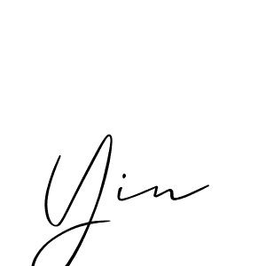 How to make Yin signature? Allison_Script is a professional autograph style. Create handwritten signature for Yin name. Yin signature style 2 images and pictures png