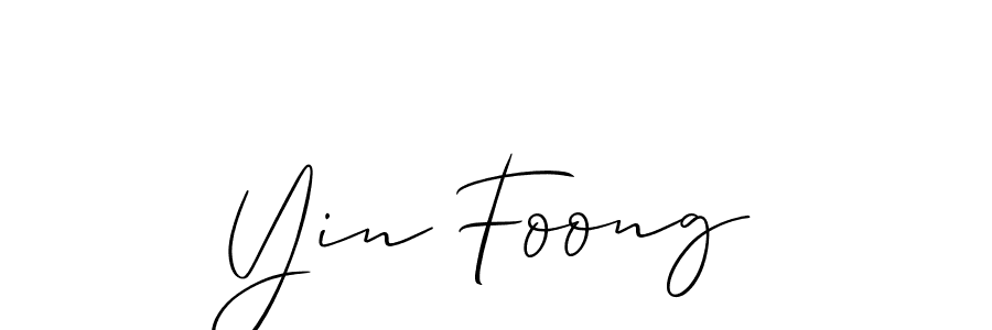 You should practise on your own different ways (Allison_Script) to write your name (Yin Foong) in signature. don't let someone else do it for you. Yin Foong signature style 2 images and pictures png