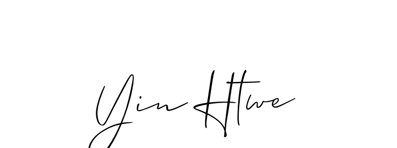Allison_Script is a professional signature style that is perfect for those who want to add a touch of class to their signature. It is also a great choice for those who want to make their signature more unique. Get Yin Htwe name to fancy signature for free. Yin Htwe signature style 2 images and pictures png