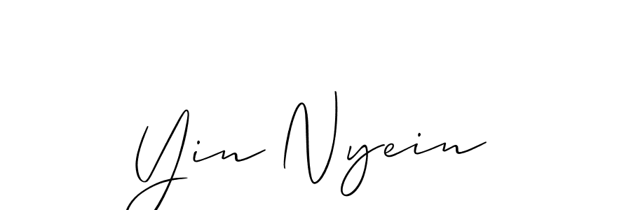 Use a signature maker to create a handwritten signature online. With this signature software, you can design (Allison_Script) your own signature for name Yin Nyein. Yin Nyein signature style 2 images and pictures png