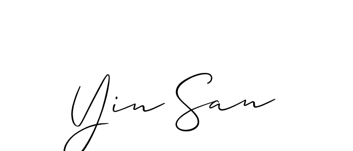 Yin San stylish signature style. Best Handwritten Sign (Allison_Script) for my name. Handwritten Signature Collection Ideas for my name Yin San. Yin San signature style 2 images and pictures png