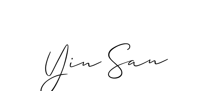 if you are searching for the best signature style for your name Yin San. so please give up your signature search. here we have designed multiple signature styles  using Allison_Script. Yin San signature style 2 images and pictures png