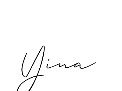 Make a beautiful signature design for name Yina. Use this online signature maker to create a handwritten signature for free. Yina signature style 2 images and pictures png