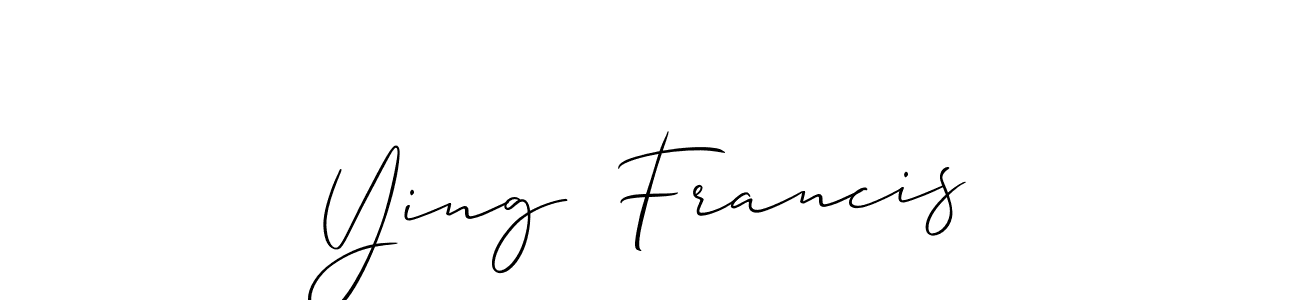 Similarly Allison_Script is the best handwritten signature design. Signature creator online .You can use it as an online autograph creator for name Ying  Francis. Ying  Francis signature style 2 images and pictures png
