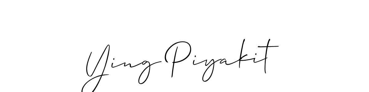 if you are searching for the best signature style for your name Ying Piyakit. so please give up your signature search. here we have designed multiple signature styles  using Allison_Script. Ying Piyakit signature style 2 images and pictures png