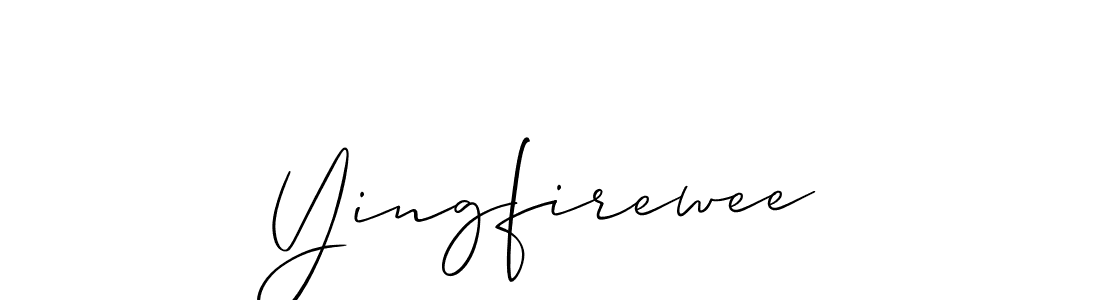 if you are searching for the best signature style for your name Yingfirewee. so please give up your signature search. here we have designed multiple signature styles  using Allison_Script. Yingfirewee signature style 2 images and pictures png