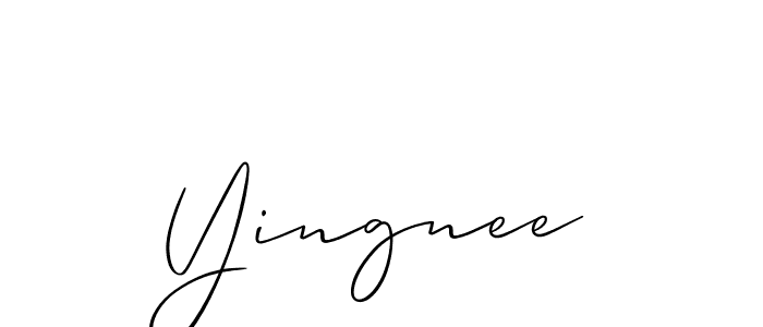 How to make Yingnee signature? Allison_Script is a professional autograph style. Create handwritten signature for Yingnee name. Yingnee signature style 2 images and pictures png