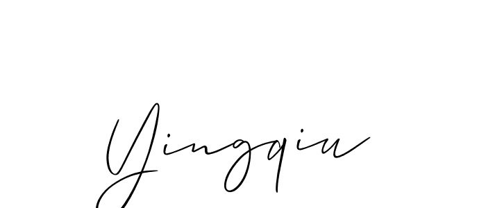 How to make Yingqiu name signature. Use Allison_Script style for creating short signs online. This is the latest handwritten sign. Yingqiu signature style 2 images and pictures png