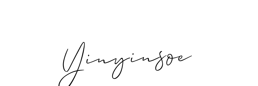 Use a signature maker to create a handwritten signature online. With this signature software, you can design (Allison_Script) your own signature for name Yinyinsoe. Yinyinsoe signature style 2 images and pictures png