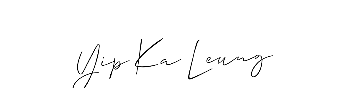 Allison_Script is a professional signature style that is perfect for those who want to add a touch of class to their signature. It is also a great choice for those who want to make their signature more unique. Get Yip Ka Leung name to fancy signature for free. Yip Ka Leung signature style 2 images and pictures png