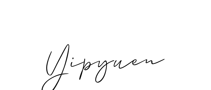Create a beautiful signature design for name Yipyuen. With this signature (Allison_Script) fonts, you can make a handwritten signature for free. Yipyuen signature style 2 images and pictures png
