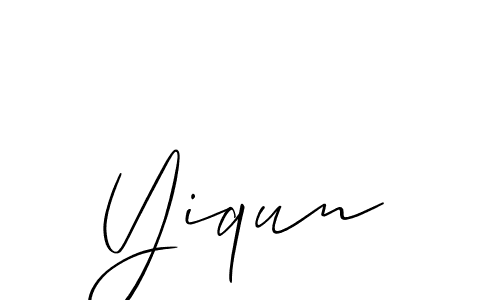 Use a signature maker to create a handwritten signature online. With this signature software, you can design (Allison_Script) your own signature for name Yiqun. Yiqun signature style 2 images and pictures png