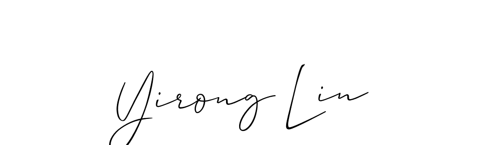 Yirong Lin stylish signature style. Best Handwritten Sign (Allison_Script) for my name. Handwritten Signature Collection Ideas for my name Yirong Lin. Yirong Lin signature style 2 images and pictures png