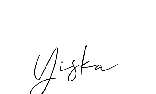 Use a signature maker to create a handwritten signature online. With this signature software, you can design (Allison_Script) your own signature for name Yiska. Yiska signature style 2 images and pictures png