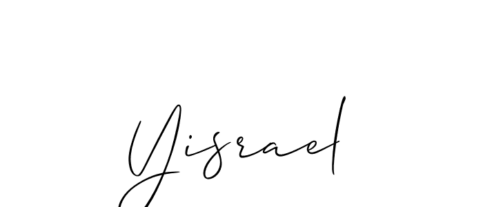 How to make Yisrael signature? Allison_Script is a professional autograph style. Create handwritten signature for Yisrael name. Yisrael signature style 2 images and pictures png