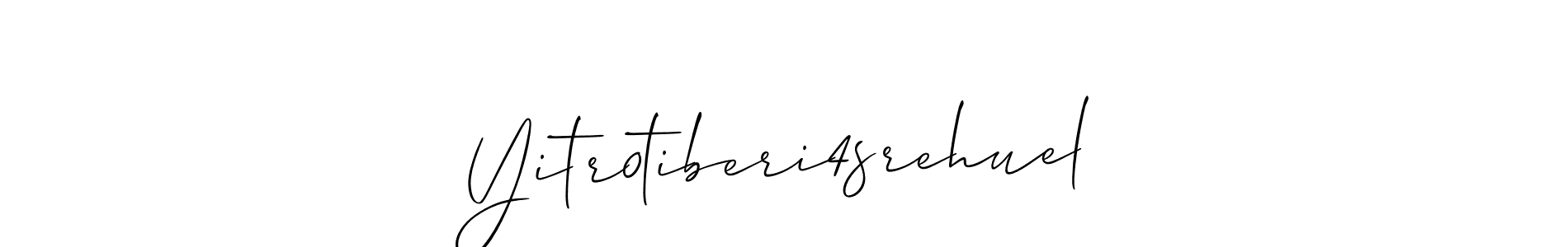 How to make Yitr0tiberi4srehuel name signature. Use Allison_Script style for creating short signs online. This is the latest handwritten sign. Yitr0tiberi4srehuel signature style 2 images and pictures png