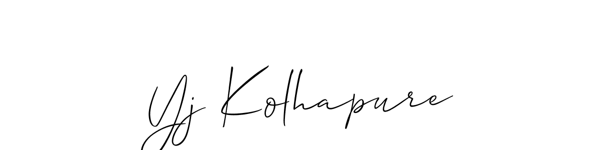 Create a beautiful signature design for name Yj Kolhapure. With this signature (Allison_Script) fonts, you can make a handwritten signature for free. Yj Kolhapure signature style 2 images and pictures png