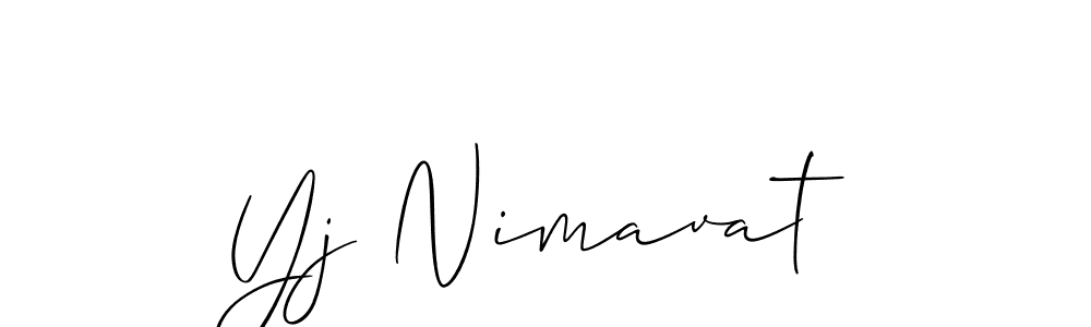 Make a beautiful signature design for name Yj Nimavat. With this signature (Allison_Script) style, you can create a handwritten signature for free. Yj Nimavat signature style 2 images and pictures png