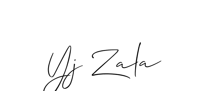 Similarly Allison_Script is the best handwritten signature design. Signature creator online .You can use it as an online autograph creator for name Yj Zala. Yj Zala signature style 2 images and pictures png