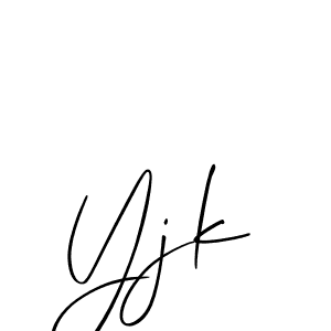 Use a signature maker to create a handwritten signature online. With this signature software, you can design (Allison_Script) your own signature for name Yjk. Yjk signature style 2 images and pictures png