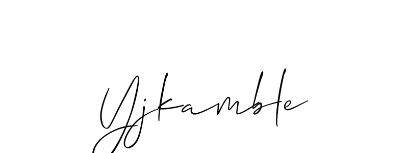 How to make Yjkamble name signature. Use Allison_Script style for creating short signs online. This is the latest handwritten sign. Yjkamble signature style 2 images and pictures png