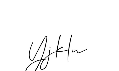 The best way (Allison_Script) to make a short signature is to pick only two or three words in your name. The name Yjkln include a total of six letters. For converting this name. Yjkln signature style 2 images and pictures png