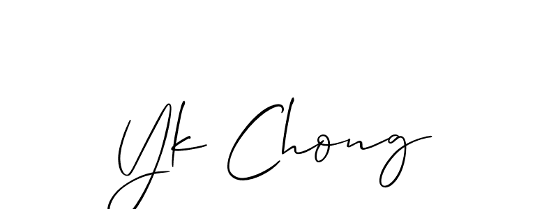 Make a beautiful signature design for name Yk Chong. With this signature (Allison_Script) style, you can create a handwritten signature for free. Yk Chong signature style 2 images and pictures png
