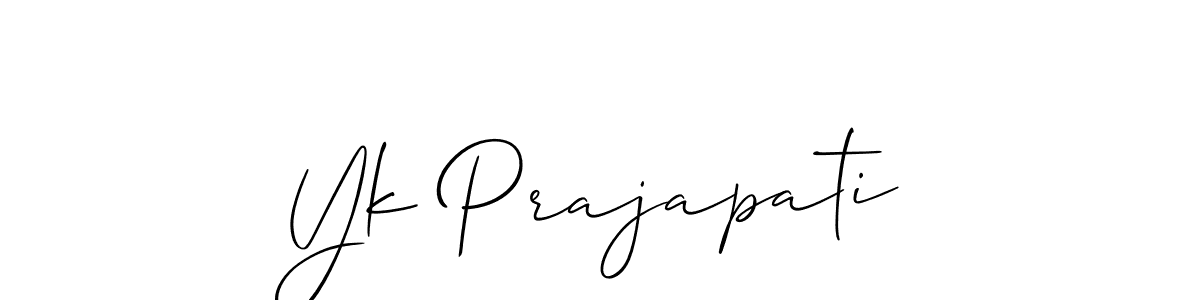 Create a beautiful signature design for name Yk Prajapati. With this signature (Allison_Script) fonts, you can make a handwritten signature for free. Yk Prajapati signature style 2 images and pictures png