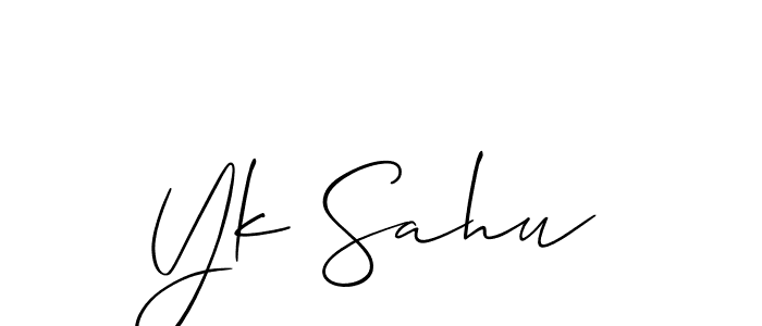 How to make Yk Sahu signature? Allison_Script is a professional autograph style. Create handwritten signature for Yk Sahu name. Yk Sahu signature style 2 images and pictures png