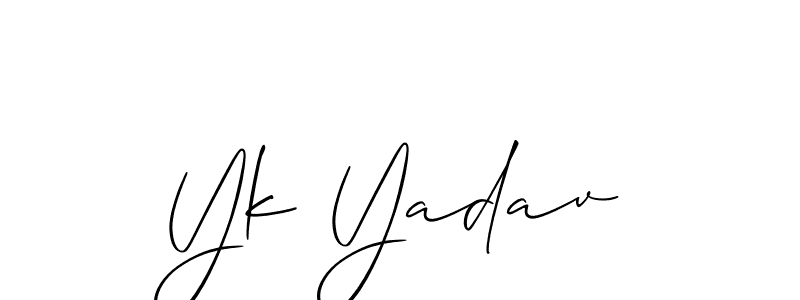 It looks lik you need a new signature style for name Yk Yadav. Design unique handwritten (Allison_Script) signature with our free signature maker in just a few clicks. Yk Yadav signature style 2 images and pictures png