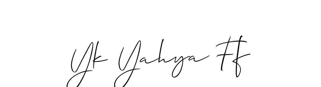 The best way (Allison_Script) to make a short signature is to pick only two or three words in your name. The name Yk Yahya Ff include a total of six letters. For converting this name. Yk Yahya Ff signature style 2 images and pictures png