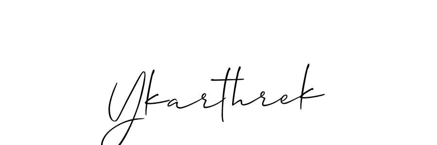 Use a signature maker to create a handwritten signature online. With this signature software, you can design (Allison_Script) your own signature for name Ykarthrek. Ykarthrek signature style 2 images and pictures png