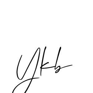 Make a beautiful signature design for name Ykb. With this signature (Allison_Script) style, you can create a handwritten signature for free. Ykb signature style 2 images and pictures png